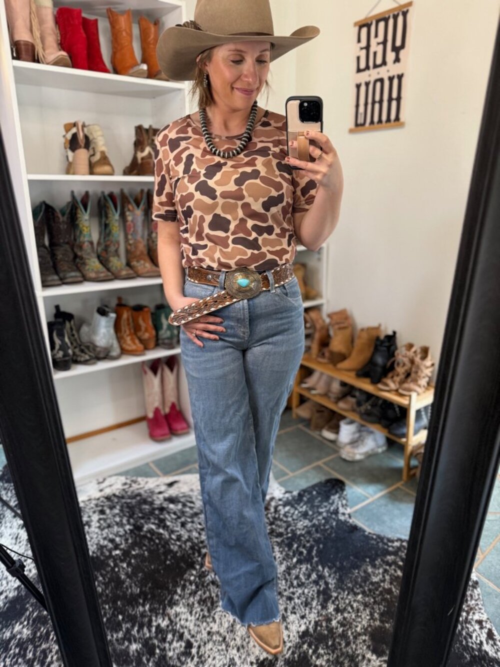 Buckingham Camo Short Sleeve Mesh Top ✙NWT✙